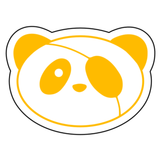 Covered Eye Panda Sticker (Yellow)